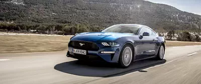 Ford Mustang EcoBoost Fastback (Lightning Blue) EU-spec car wallpapers UltraWide 21:9