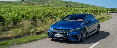 Mercedes-AMG EQE 53 4MATIC+ (Sodalite Blue Metallic) car wallpapers UltraWide 21:9